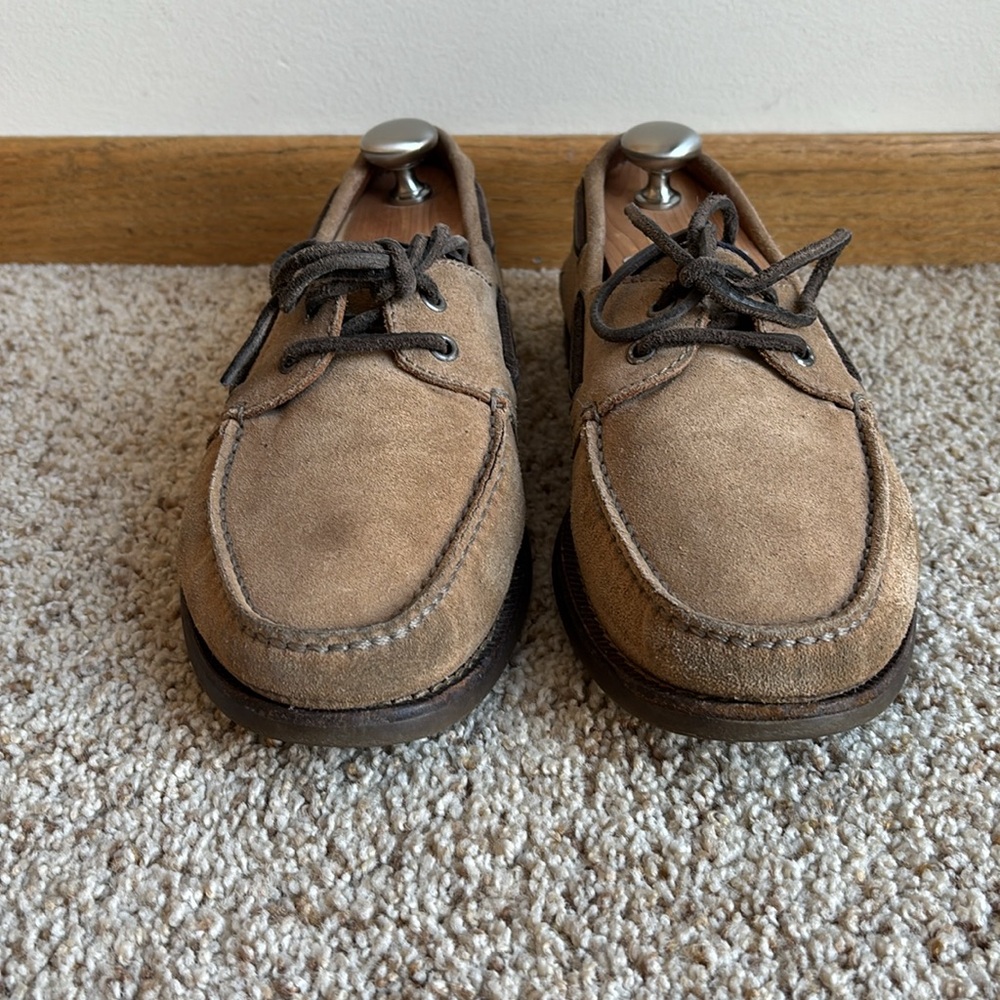 Brunello Cucinelli Men’s Brown Suede Moc Toe Boat Shoes Made in Italy US 9.5-10 - Picture 2 of 8